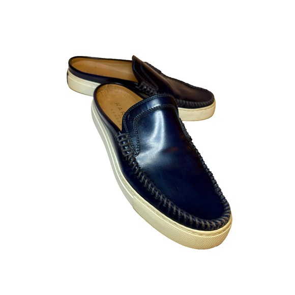 Harrys of London Men Loafer Slide Old Money Handmade Leather Blue Vibram Mule 42 main image 6